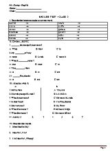 Đề kiểm tra bài 1, 2 ,3 môn Tiếng anh lớp 3
